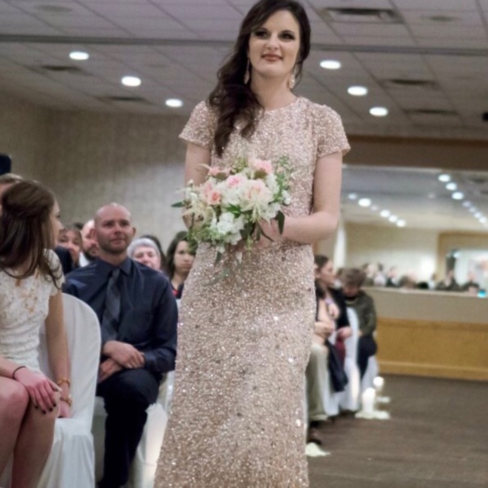 ❗️STEAL❗️Blush Adrianna Pappell sequin dress